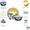 Zak Designs Bluey Kids Dinnerware Set 3 Pieces, Durable and Sustainable Melamine Bamboo Plate, Bowl, and Tumbler are Perfect For Dinner Time With Family (Bluey, Bingo, Bandit, Chilli)(DC Comics Batman)
