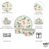 Zak Designs Bluey Kids Dinnerware Set 3 Pieces, Durable and Sustainable Melamine Bamboo Plate, Bowl, and Tumbler are Perfect For Dinner Time With Family (Bluey, Bingo, Bandit, Chilli)(Dog)
