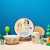Zak Designs Bluey Kids Dinnerware Set 3 Pieces, Durable and Sustainable Melamine Bamboo Plate, Bowl, and Tumbler are Perfect For Dinner Time With Family (Bluey, Bingo, Bandit, Chilli)(Bluey)