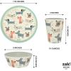 Zak Designs Bluey Kids Dinnerware Set 3 Pieces, Durable and Sustainable Melamine Bamboo Plate, Bowl, and Tumbler are Perfect For Dinner Time With Family (Bluey, Bingo, Bandit, Chilli)(Dog)