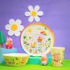 Zak Designs Bluey Kids Dinnerware Set 3 Pieces, Durable and Sustainable Melamine Bamboo Plate, Bowl, and Tumbler are Perfect For Dinner Time With Family (Bluey, Bingo, Bandit, Chilli)(Peppa Pig)