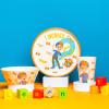 Zak Designs Bluey Kids Dinnerware Set 3 Pieces, Durable and Sustainable Melamine Bamboo Plate, Bowl, and Tumbler are Perfect For Dinner Time With Family (Bluey, Bingo, Bandit, Chilli)(Blippi)