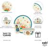 Zak Designs Bluey Kids Dinnerware Set 3 Pieces, Durable and Sustainable Melamine Bamboo Plate, Bowl, and Tumbler are Perfect For Dinner Time With Family (Bluey, Bingo, Bandit, Chilli)(CoComelon)
