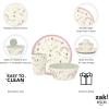 Zak Designs Bluey Kids Dinnerware Set 3 Pieces, Durable and Sustainable Melamine Bamboo Plate, Bowl, and Tumbler are Perfect For Dinner Time With Family (Bluey, Bingo, Bandit, Chilli)(Fanciful Unicorn)