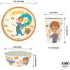 Zak Designs Bluey Kids Dinnerware Set 3 Pieces, Durable and Sustainable Melamine Bamboo Plate, Bowl, and Tumbler are Perfect For Dinner Time With Family (Bluey, Bingo, Bandit, Chilli)(Blippi)