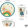 Zak Designs Bluey Kids Dinnerware Set 3 Pieces, Durable and Sustainable Melamine Bamboo Plate, Bowl, and Tumbler are Perfect For Dinner Time With Family (Bluey, Bingo, Bandit, Chilli)(CoComelon)