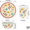 Zak Designs Bluey Kids Dinnerware Set 3 Pieces, Durable and Sustainable Melamine Bamboo Plate, Bowl, and Tumbler are Perfect For Dinner Time With Family (Bluey, Bingo, Bandit, Chilli)(Spaceships)