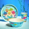 Zak Designs Bluey Kids Dinnerware Set 3 Pieces, Durable and Sustainable Melamine Bamboo Plate, Bowl, and Tumbler are Perfect For Dinner Time With Family (Bluey, Bingo, Bandit, Chilli)(Baby Shark)
