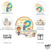 Zak Designs Bluey Kids Dinnerware Set 3 Pieces, Durable and Sustainable Melamine Bamboo Plate, Bowl, and Tumbler are Perfect For Dinner Time With Family (Bluey, Bingo, Bandit, Chilli)(Blippi)