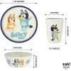 Zak Designs Bluey Kids Dinnerware Set 3 Pieces, Durable and Sustainable Melamine Bamboo Plate, Bowl, and Tumbler are Perfect For Dinner Time With Family (Bluey, Bingo, Bandit, Chilli)(Bluey)