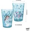 Zak Designs Bluey Nesting Tumbler Set Includes Durable Plastic Cups with Variety Artwork, Fun Drinkware is Perfect for Kids (14.5 oz, 4-Pack, Non-BPA)(Belle & Jasmine & Ariel)