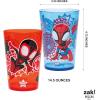 Zak Designs Bluey Nesting Tumbler Set Includes Durable Plastic Cups with Variety Artwork, Fun Drinkware is Perfect for Kids (14.5 oz, 4-Pack, Non-BPA)(Spidey and His Amazing Friends)