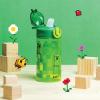 Zak Designs Bluey Sage Kids Water Bottle For School or Travel, 16oz Durable Plastic Water Bottle With Straw, Handle, and Leak-Proof, Pop-Up Spout Cover (Bluey & Bingo)(Minecraft (Creeper))