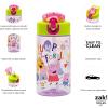 Zak Designs Bluey Sage Kids Water Bottle For School or Travel, 16oz Durable Plastic Water Bottle With Straw, Handle, and Leak-Proof, Pop-Up Spout Cover (Bluey & Bingo)(Peppa Pig)