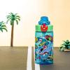 Zak Designs Bluey Sage Kids Water Bottle For School or Travel, 16oz Durable Plastic Water Bottle With Straw, Handle, and Leak-Proof, Pop-Up Spout Cover (Bluey & Bingo)(Hot Wheels)
