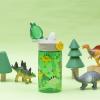 Zak Designs Bluey Sage Kids Water Bottle For School or Travel, 16oz Durable Plastic Water Bottle With Straw, Handle, and Leak-Proof, Pop-Up Spout Cover (Bluey & Bingo)(Dino)