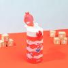 Zak Designs Bluey Sage Kids Water Bottle For School or Travel, 16oz Durable Plastic Water Bottle With Straw, Handle, and Leak-Proof, Pop-Up Spout Cover (Bluey & Bingo)(Dr. Seuss (The Cat in the Hat))