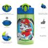 Zak Designs Bluey Sage Kids Water Bottle For School or Travel, 16oz Durable Plastic Water Bottle With Straw, Handle, and Leak-Proof, Pop-Up Spout Cover (Bluey & Bingo)(Paw Patrol)