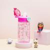 Zak Designs Bluey Sage Kids Water Bottle For School or Travel, 16oz Durable Plastic Water Bottle With Straw, Handle, and Leak-Proof, Pop-Up Spout Cover (Bluey & Bingo)(Gabby’s Dollhouse (Pandy Paws))