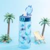 Zak Designs Bluey Sage Kids Water Bottle For School or Travel, 16oz Durable Plastic Water Bottle With Straw, Handle, and Leak-Proof, Pop-Up Spout Cover (Bluey & Bingo)(Stitch)