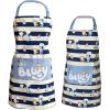 Handstand Kitchen Bluey and Bingo 100% Cotton Blue Stripe Print Patch Pocket Apron Collection(Adult and Child Apron)