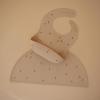 mushie x Bluey Silicone Baby Bib | Adjustable Fit Waterproof Bibs (Bluey Ivory)(Bees)