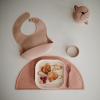 mushie x Bluey Silicone Baby Bib | Adjustable Fit Waterproof Bibs (Bluey Ivory)(Blush)
