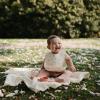 mushie x Bluey Silicone Baby Bib | Adjustable Fit Waterproof Bibs (Bluey Ivory)(Bows)