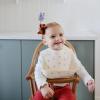 mushie x Bluey Silicone Baby Bib | Adjustable Fit Waterproof Bibs (Bluey Ivory)(Bows)