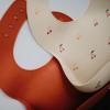 mushie x Bluey Silicone Baby Bib | Adjustable Fit Waterproof Bibs (Bluey Ivory)(Cherries)