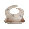 mushie x Bluey Silicone Baby Bib | Adjustable Fit Waterproof Bibs (Bluey Ivory)(Lilac Flowers)