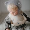 mushie x Bluey Silicone Baby Bib | Adjustable Fit Waterproof Bibs (Bluey Ivory)(Lilac Flowers)
