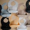 mushie x Bluey Silicone Baby Bib | Adjustable Fit Waterproof Bibs (Bluey Ivory)(Numbers Black)