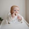 mushie x Bluey Silicone Baby Bib | Adjustable Fit Waterproof Bibs (Bluey Ivory)(Numbers Black)