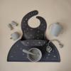mushie x Bluey Silicone Baby Bib | Adjustable Fit Waterproof Bibs (Bluey Ivory)(Planets)