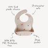 mushie x Bluey Silicone Baby Bib | Adjustable Fit Waterproof Bibs (Bluey Ivory)(Pretzel)