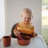 mushie x Bluey Silicone Baby Bib | Adjustable Fit Waterproof Bibs (Bluey Ivory)(Sun Orange)