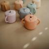 mushie x Bluey Silicone Snack Cup | Spill Proof Food Container for Toddler and Baby (Bluey Sage)(Powder Pink Confetti)