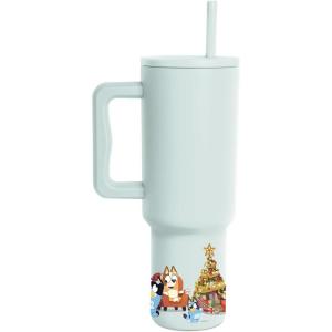 Simple Modern Kids Summit | Christmas Water Bottle with Straw Lid | Bluey 18oz Stainless Steel Cup Insulated Tumbler for Toddlers, School | Holiday Gifts for Girls Boys | Bluey Holly Jolly(Bluey Christmas Morning)