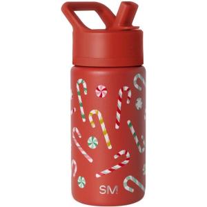 Simple Modern Kids Summit | Christmas Water Bottle with Straw Lid | Bluey 18oz Stainless Steel Cup Insulated Tumbler for Toddlers, School | Holiday Gifts for Girls Boys | Bluey Holly Jolly(Candy Cane Salad)