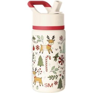 Simple Modern Kids Summit | Christmas Water Bottle with Straw Lid | Bluey 18oz Stainless Steel Cup Insulated Tumbler for Toddlers, School | Holiday Gifts for Girls Boys | Bluey Holly Jolly(Christmas Mix)
