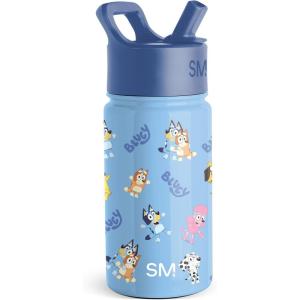 Simple Modern Kids Summit Water Bottle with Straw Lid |Bluey 18oz Stainless Steel Cup Insulated Tumbler for Girls, Boys, School | Bluey Sky(Bluey: Bluetastic Day)