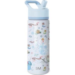 Simple Modern Kids Summit Water Bottle with Straw Lid |Bluey 18oz Stainless Steel Cup Insulated Tumbler for Girls, Boys, School | Bluey Sky(Disney-Cinderella Floral Wishes)