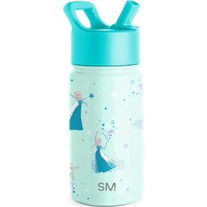 Simple Modern Kids Summit Water Bottle with Straw Lid |Bluey 18oz Stainless Steel Cup Insulated Tumbler for Girls, Boys, School | Bluey Sky(Disney-Frozen Elsa’s Snowflake)