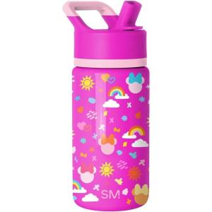Simple Modern Kids Summit Water Bottle with Straw Lid |Bluey 18oz Stainless Steel Cup Insulated Tumbler for Girls, Boys, School | Bluey Sky(Disney-Minnie Doodle)
