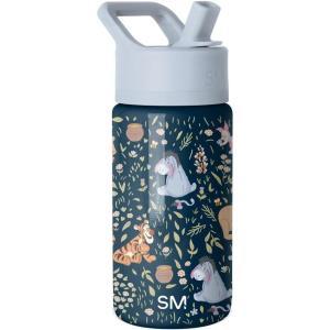 Simple Modern Kids Summit Water Bottle with Straw Lid |Bluey 18oz Stainless Steel Cup Insulated Tumbler for Girls, Boys, School | Bluey Sky(Disney-Winnie the Pooh Floral)
