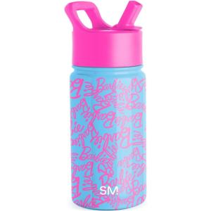 Simple Modern Kids Summit Water Bottle with Straw Lid |Bluey 18oz Stainless Steel Cup Insulated Tumbler for Girls, Boys, School | Bluey Sky(Mattel: Barbie Cursive)