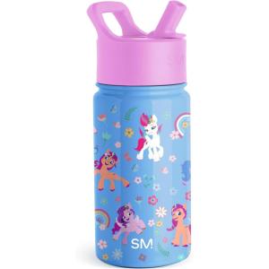 Simple Modern Kids Summit Water Bottle with Straw Lid |Bluey 18oz Stainless Steel Cup Insulated Tumbler for Girls, Boys, School | Bluey Sky(My Little Pony: Garden of Rainbows)