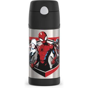 THERMOS FUNTAINER Water Bottle with Straw – 12 Ounce – Kids Stainless Steel Vacuum Insulated Water Bottle with Lid, Bluey(Spiderman)