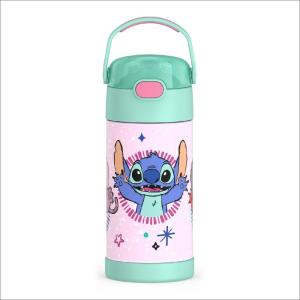 THERMOS FUNTAINER Water Bottle with Straw – 12 Ounce – Kids Stainless Steel Vacuum Insulated Water Bottle with Lid, Bluey(Stitch)